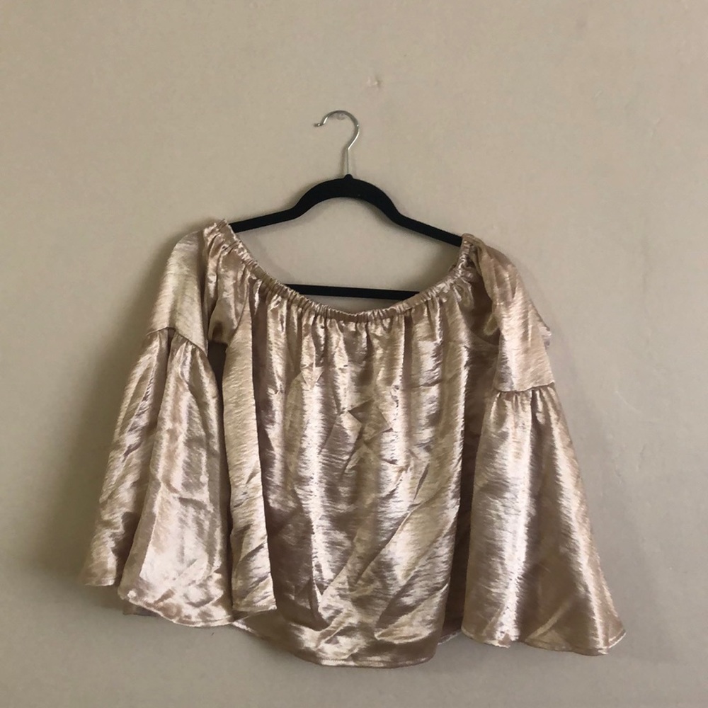 Forever 21 Gold Off The Shoulder Top